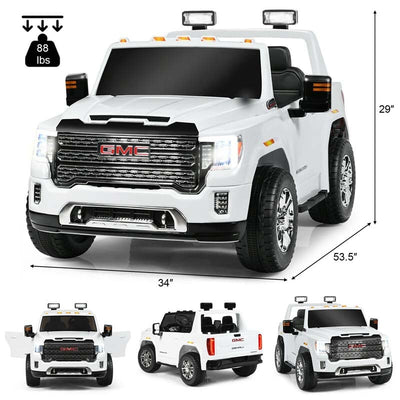 12V GMC 2-Seater Kids Ride On Truck Electric Car with Remote Control & Storage Box