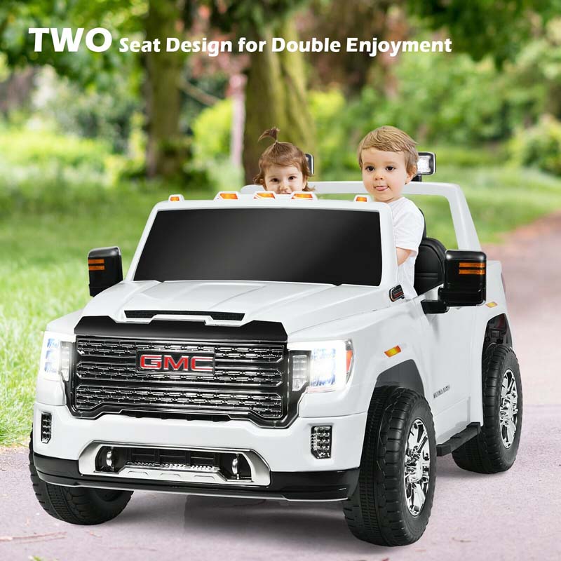 12V GMC 2-Seater Kids Ride On Truck Electric Car with Remote Control & Storage Box