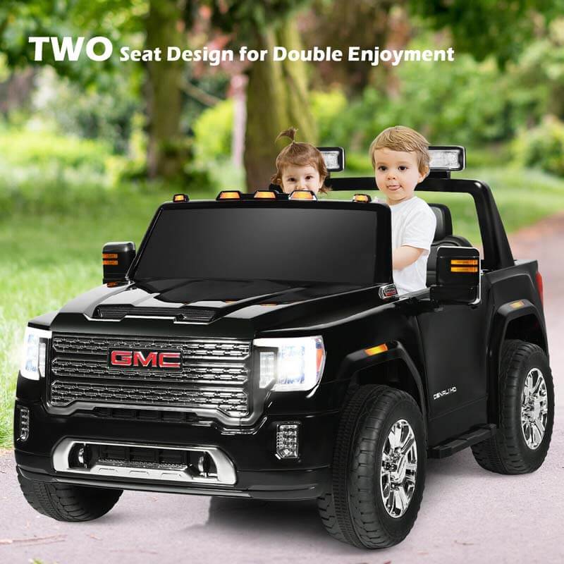 12V GMC 2-Seater Kids Ride On Truck Electric Car with Remote Control & Storage Box