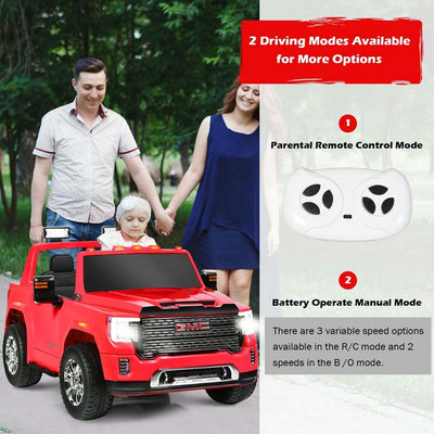 12V GMC 2-Seater Kids Ride On Truck Electric Car with Remote Control & Storage Box