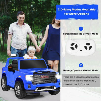 12V GMC 2-Seater Kids Ride On Truck Electric Car with Remote Control & Storage Box