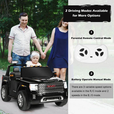 12V GMC 2-Seater Kids Ride On Truck Electric Car with Remote Control & Storage Box