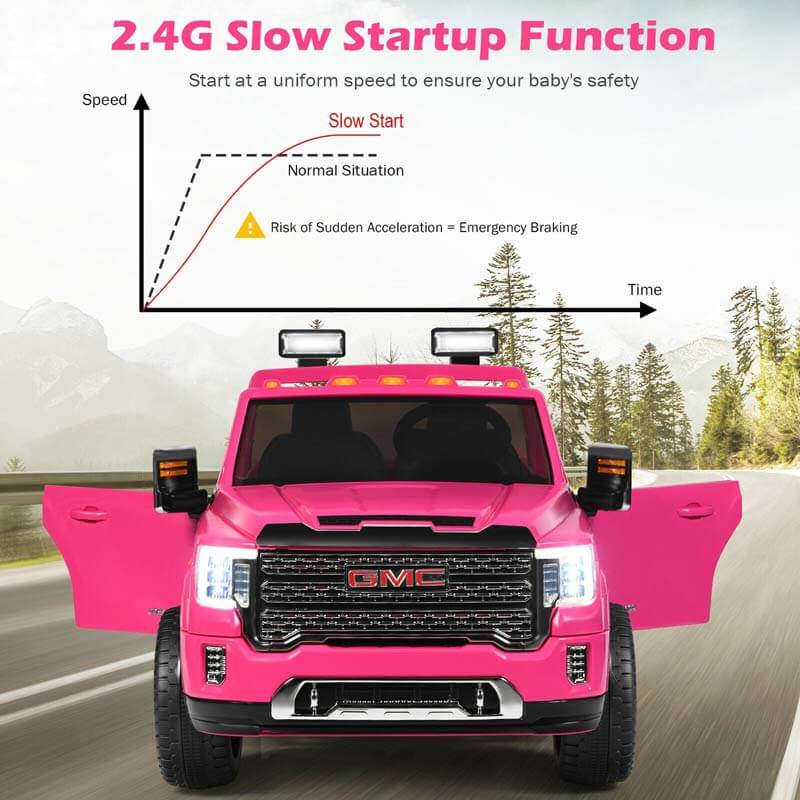 12V GMC 2-Seater Kids Ride On Truck Electric Car with Remote