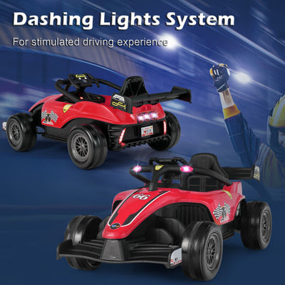 12V Kids Ride On Car Electric Formula Racing Toy Car with LED Lights and Remote Control