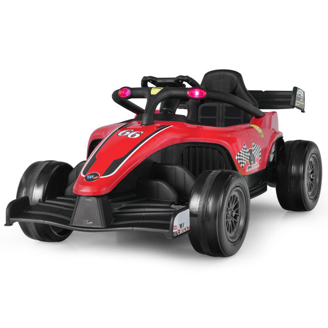 12V Kids Ride On Car Electric Formula Racing Toy Car with LED Lights and Remote Control