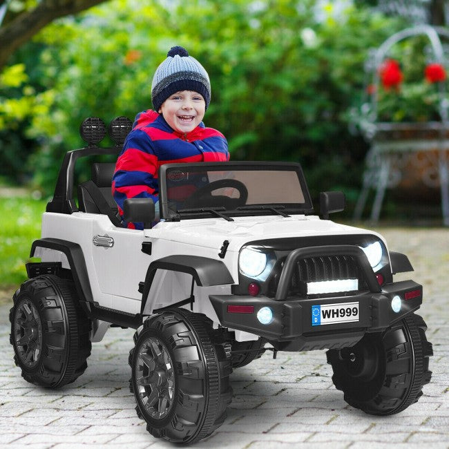 12V Kids Ride On Truck, Battery Powered Electric Toy Car with Parent Remote Control and LED Lights