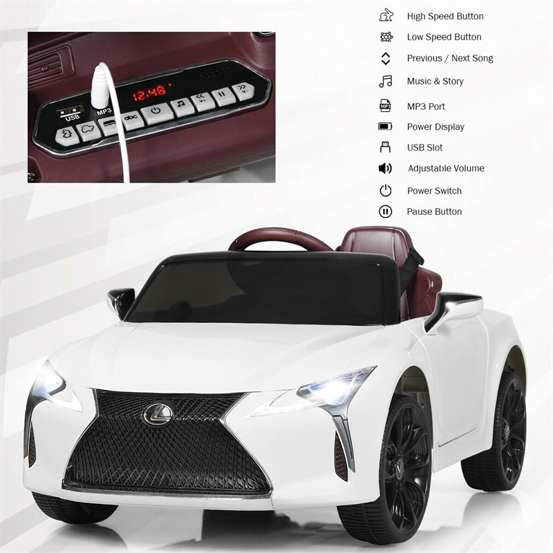 12V Kids Ride Car License Lexus LC500 Electric Vehicle with Remote Control