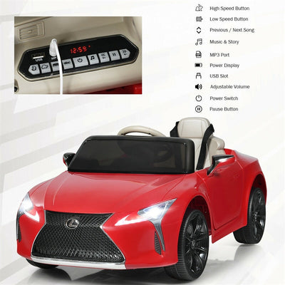 12V Kids Ride Car License Lexus LC500 Electric Vehicle with Remote Control