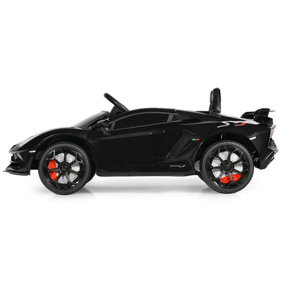 Kids Electric Ride On 12V Licensed Lamborghini Aventador SVJ Battery Powered Sports Car Toy with LED Headlights and R/C