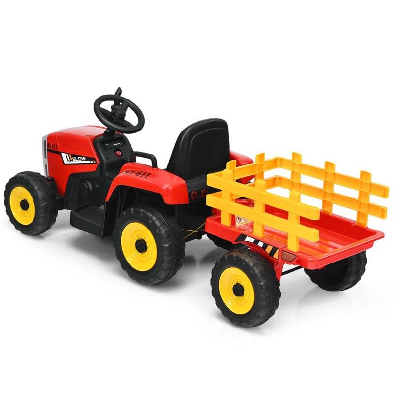 12V Kids Ride on Tractor Electric Riding Vehicle with 3-Gear-Shift Ground Loader