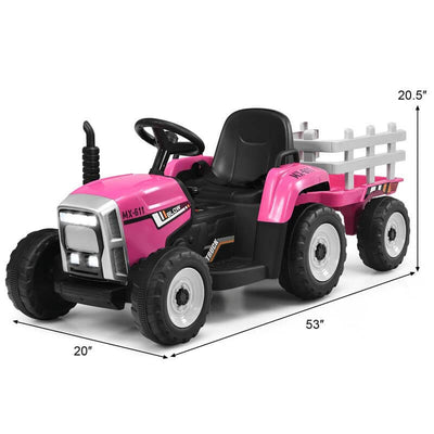 12V Kids Ride on Tractor Electric Riding Vehicle with 3-Gear-Shift Ground Loader