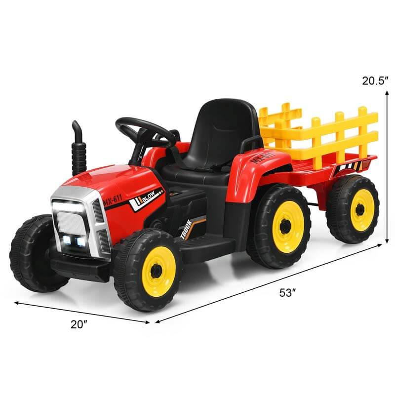 12V Kids Ride on Tractor Electric Riding Vehicle with 3-Gear-Shift Ground Loader