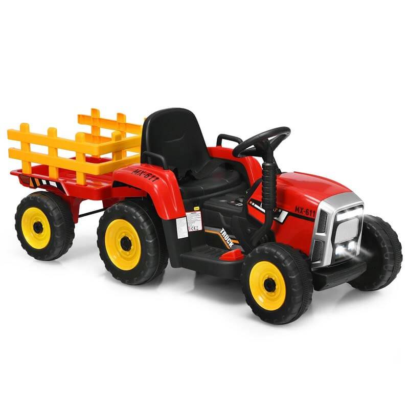 12V Kids Ride on Tractor Electric Riding Vehicle with 3-Gear-Shift Ground Loader