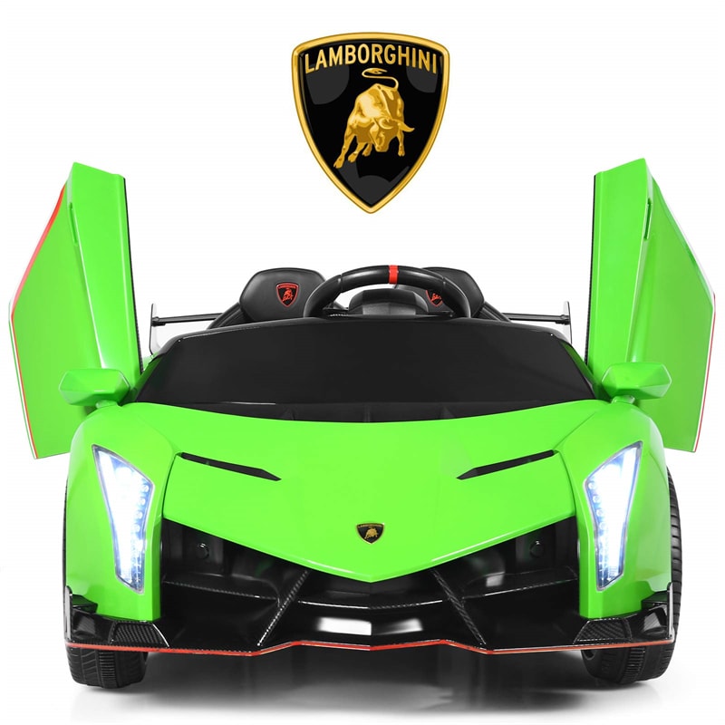 12V 2-Seater Kids Ride On Car Licensed Lamborghini Poison Electric Vehicle with Remote Control Swing Mode LED Lights