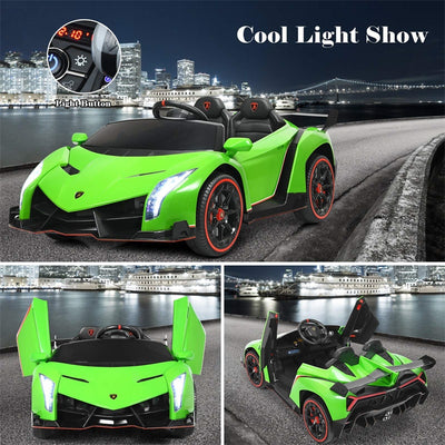 12V 2-Seater Kids Ride On Car Licensed Lamborghini Poison Electric Vehicle with Remote Control Swing Mode LED Lights