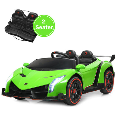 12V 2-Seater Kids Ride On Car Licensed Lamborghini Poison Electric Vehicle with Remote Control Swing Mode LED Lights