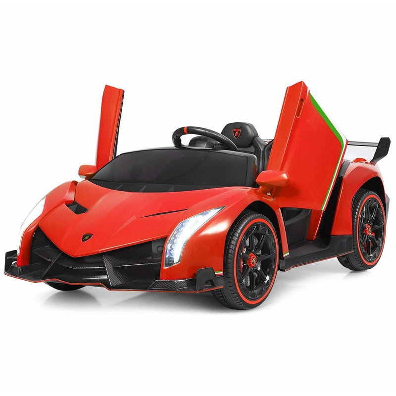 12V 2-Seater Kids Ride On Car Licensed Lamborghini Poison Electric Vehicle with Remote Control Swing Mode LED Lights