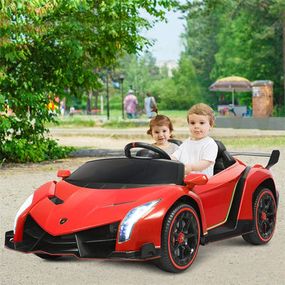 12V 2-Seater Kids Ride On Car Licensed Lamborghini Poison Electric Vehicle with Remote Control Swing Mode LED Lights