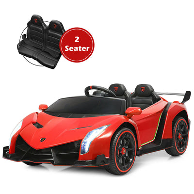 12V 2-Seater Kids Ride On Car Licensed Lamborghini Poison Electric Vehicle with Remote Control Swing Mode LED Lights