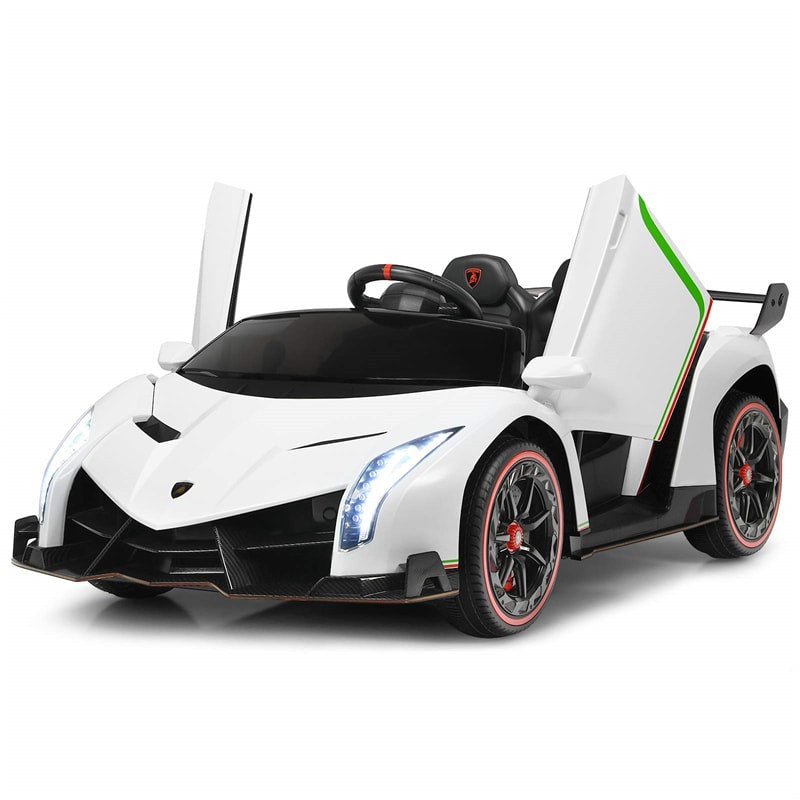 12V 2-Seater Kids Ride On Car Licensed Lamborghini Poison Electric Vehicle with Remote Control Swing Mode LED Lights