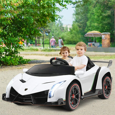 12V 2-Seater Kids Ride On Car Licensed Lamborghini Poison Electric Vehicle with Remote Control Swing Mode LED Lights