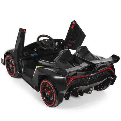 12V 2-Seater Kids Ride On Car Licensed Lamborghini Poison Electric Vehicle with Remote Control Swing Mode LED Lights