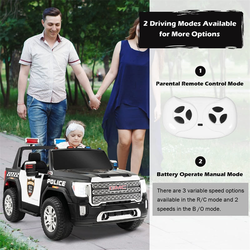 12V GMC 2-Seater Kids Ride On Truck Electric Car with Remote Control & Storage Box