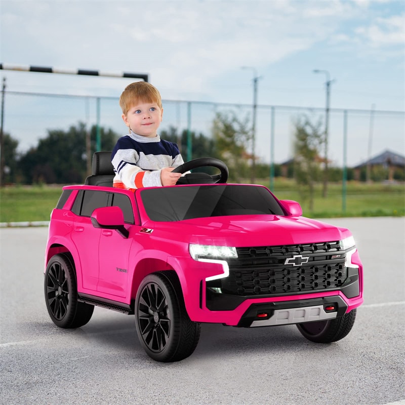 12V Kids Ride-On Car Licensed Chevrolet Tahoe Battery Powered Electric Vehicle SUV with Remote Control Spring Suspension