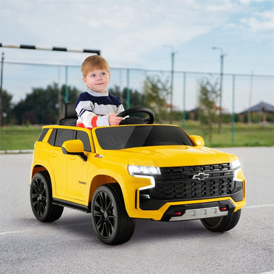 12V Kids Ride-On Car Licensed Chevrolet Tahoe Battery Powered Electric Vehicle SUV with Remote Control Spring Suspension