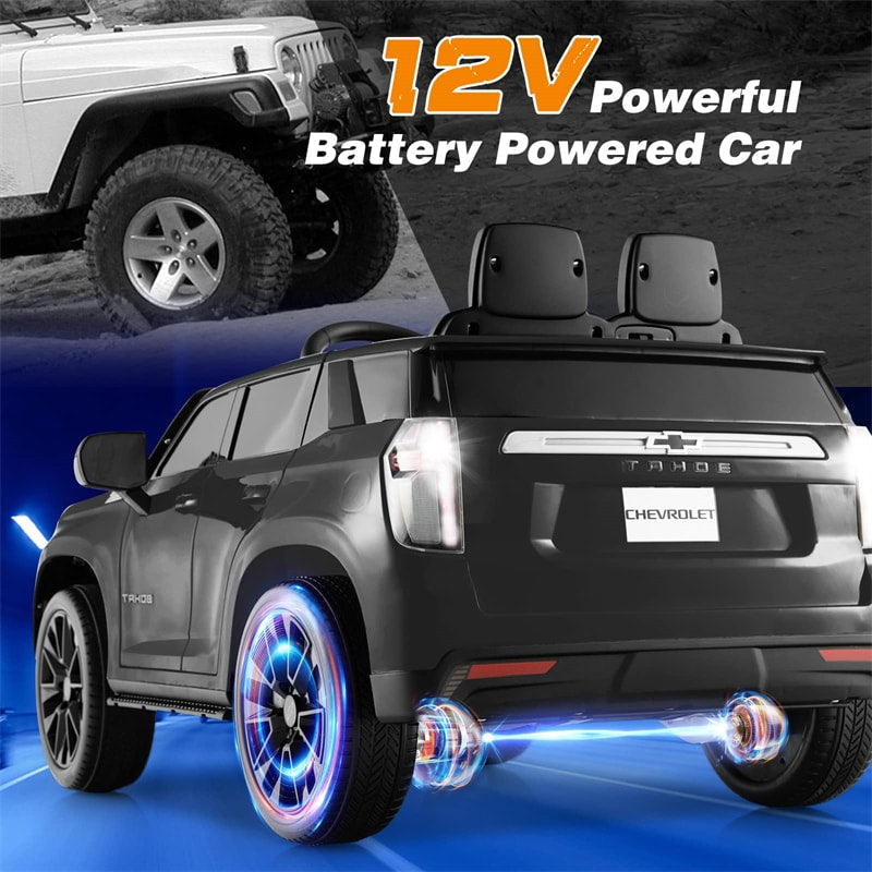 12V Kids Ride-On Car Licensed Chevrolet Tahoe Battery Powered Electric Vehicle SUV with Remote Control Spring Suspension