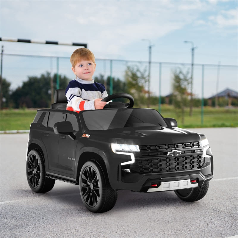 12V Kids Ride-On Car Licensed Chevrolet Tahoe Battery Powered Electric Vehicle SUV with Remote Control Spring Suspension