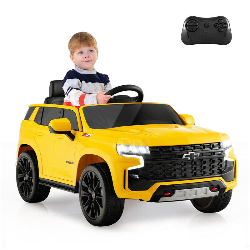 12V Kids Ride-On Car Licensed Chevrolet Tahoe Battery Powered Electric Vehicle SUV with Remote Control Spring Suspension