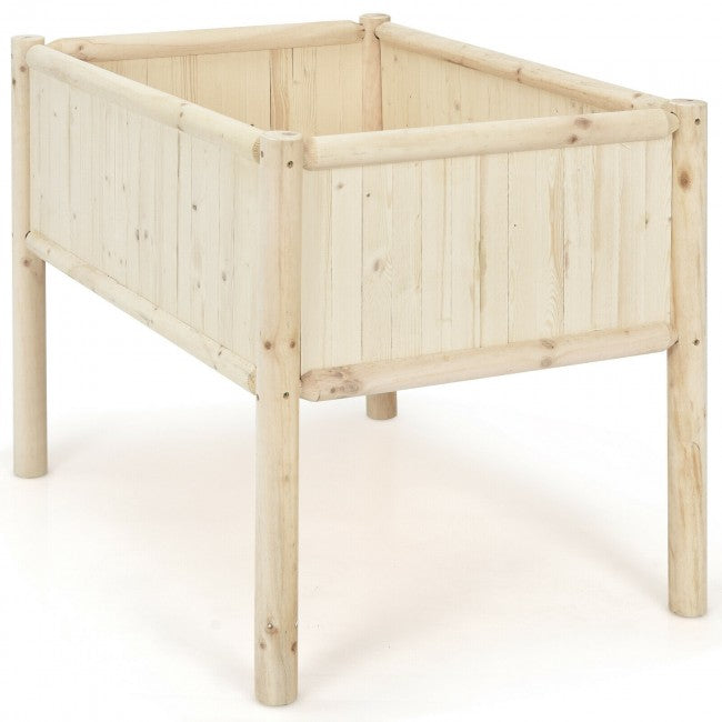 42" x 30" x 32" Raised Garden Bed Elevated Wooden Planter Box Stand with Bed Liner, 330lbs Capacity