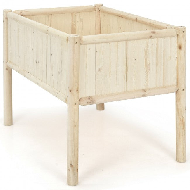 42" x 30" x 32" Raised Garden Bed Elevated Wooden Planter Box Stand with Bed Liner, 330lbs Capacity