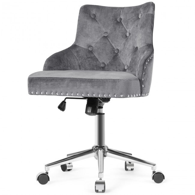 Chairliving - Tufted Upholstered Swivel Computer Desk Chair with Nailed Tri