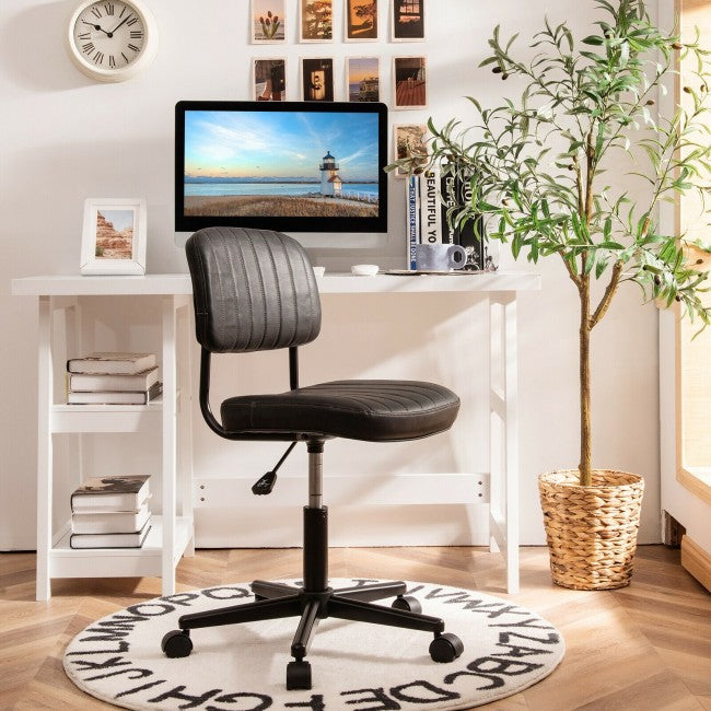 Chairliving - PU Leather Adjustable Office Chair Swivel Task Chair with Backrest