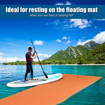 12' x 6' Floating Water Pad 3 Layer Tear-Resistant XPE Foam Mat for Pool Beach Ocean