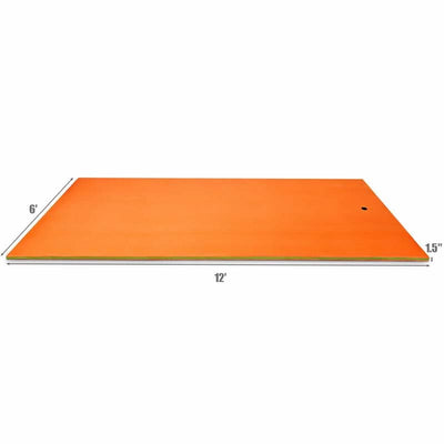 12' x 6' Floating Water Pad 3 Layer Tear-Resistant XPE Foam Mat for Pool Beach Ocean