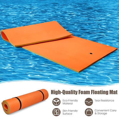 12' x 6' Floating Water Pad 3 Layer Tear-Resistant XPE Foam Mat for Pool Beach Ocean