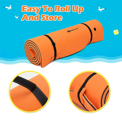 12' x 6' Floating Water Pad 3 Layer Tear-Resistant XPE Foam Water Mat for Beach Ocean Lake