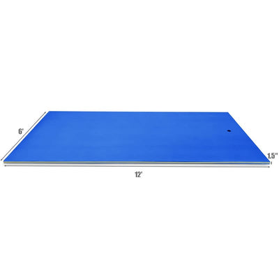 12' x 6' Floating Water Pad 3 Layer Tear-Resistant XPE Foam Mat for Pool Beach Ocean