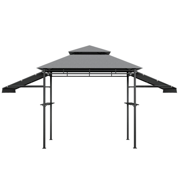 13.5 x 4 Feet Outdoor Grill Gazebo Patio Double Tier BBQ Canopy Shelter with Dual Side Awnings