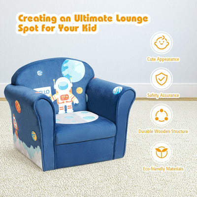 Kids Astronaut Armrest Upholstered Couch