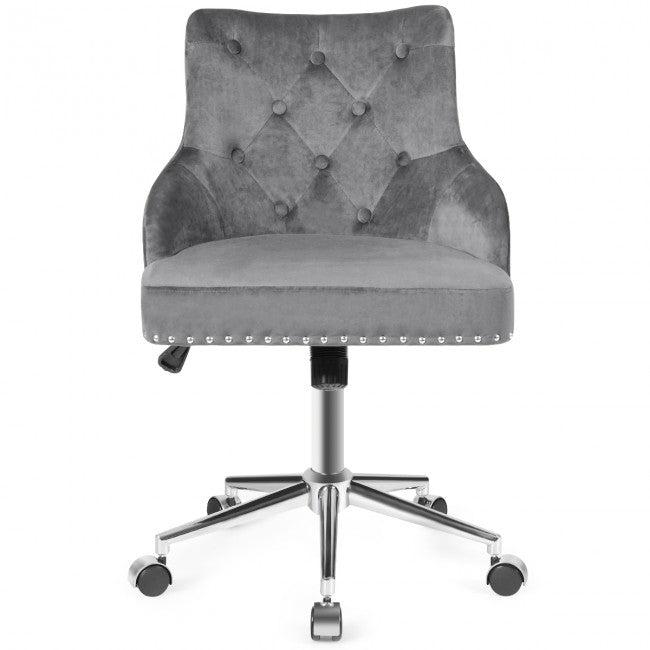 Chairliving - Tufted Upholstered Swivel Computer Desk Chair with Nailed Tri