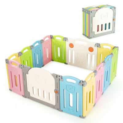 14-Panel Foldable Baby Playpen Kids Safety Activity Center