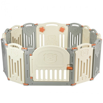 14-Panel Foldable Baby Playpen Kids Safety Activity Center