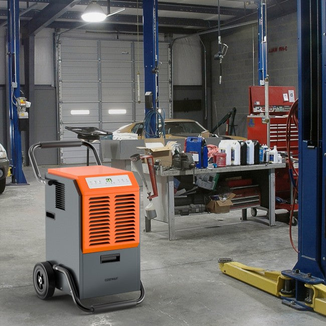 140 PPD Portable Commercial Grade Dehumidifier Industrial Dehumidifier with 1.45 Gallon Water Tank and 6.5 Ft Drainage Pipe