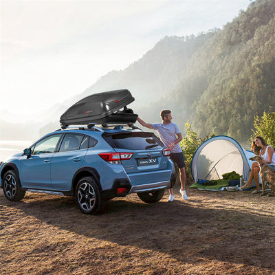 14 Cubic Feet Cargo Box Waterproof Rooftop Cargo Carrier Dual-sided Opening