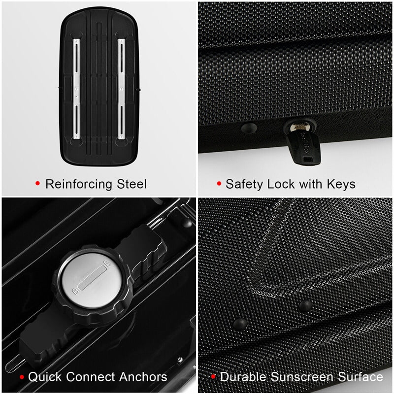 14 Cubic Feet Cargo Box Waterproof Rooftop Cargo Carrier Dual-sided Opening