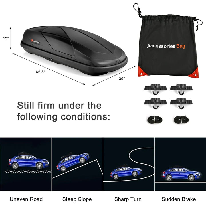 14 Cubic Feet Rooftop Cargo Box Waterproof Duty Car Carrier Roof Bag
